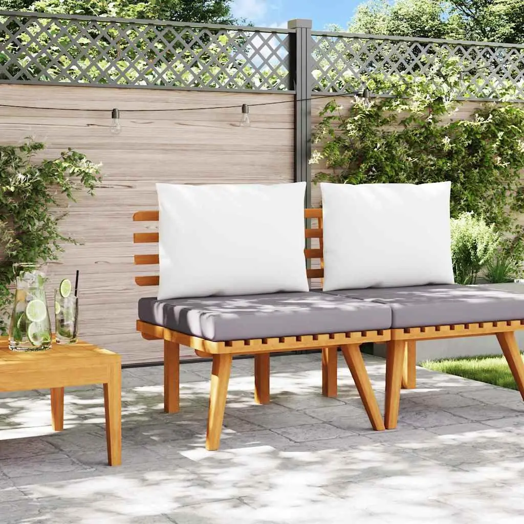 Outdoor Garden Chair for Patio and Garden Solid Acacia Wood with Cushions Brown