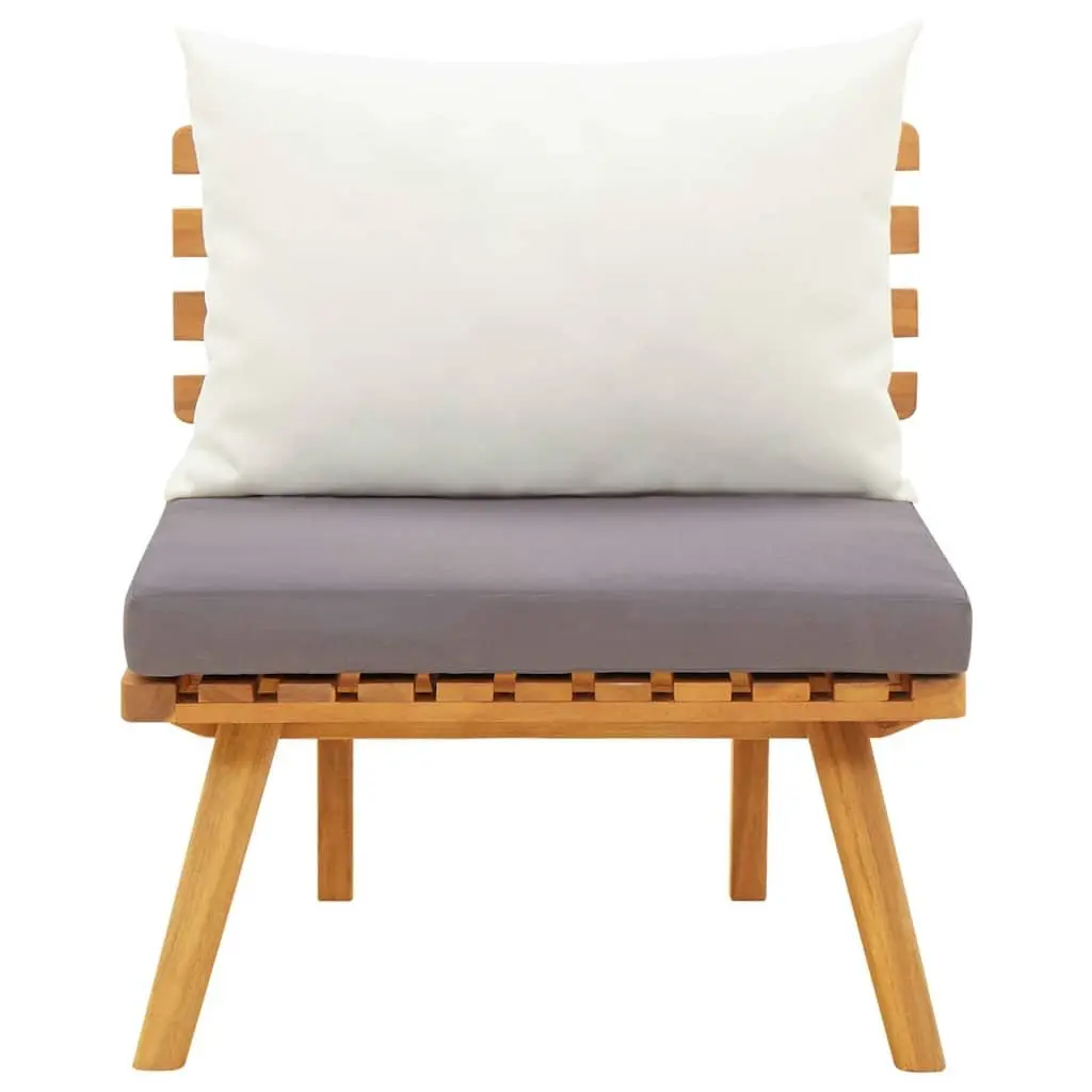 Outdoor Garden Chair for Patio and Garden Solid Acacia Wood with Cushions Brown