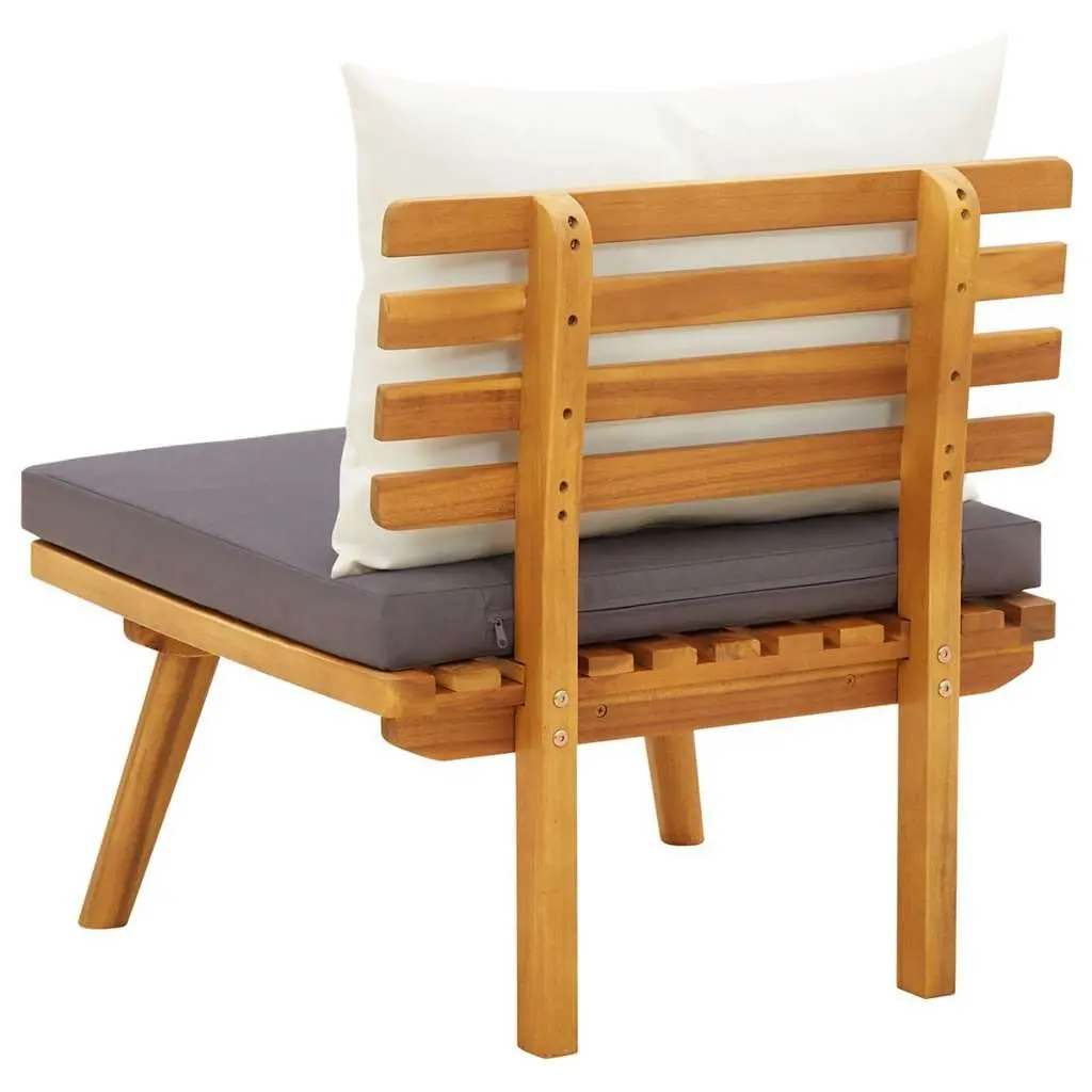 Outdoor Garden Chair for Patio and Garden Solid Acacia Wood with Cushions Brown
