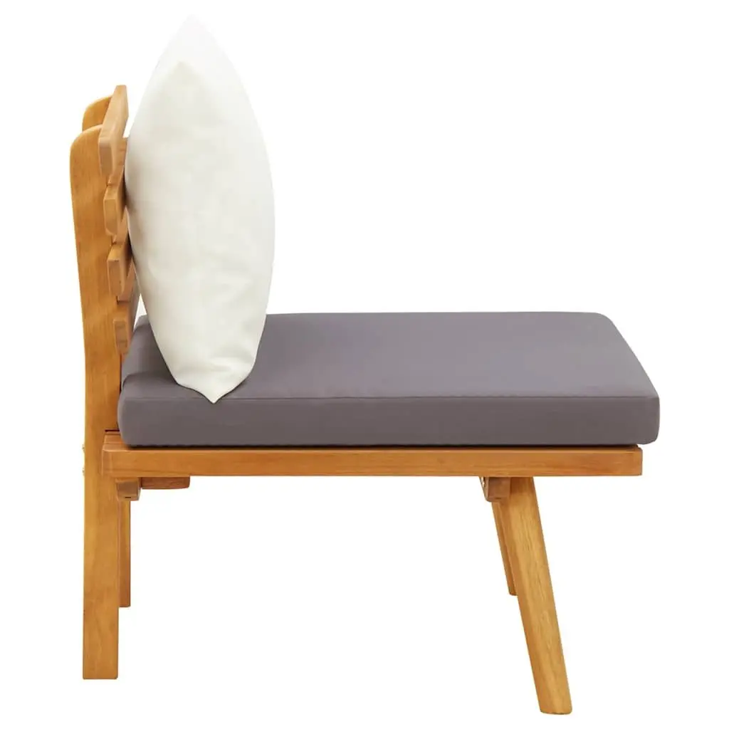 Outdoor Garden Chair for Patio and Garden Solid Acacia Wood with Cushions Brown