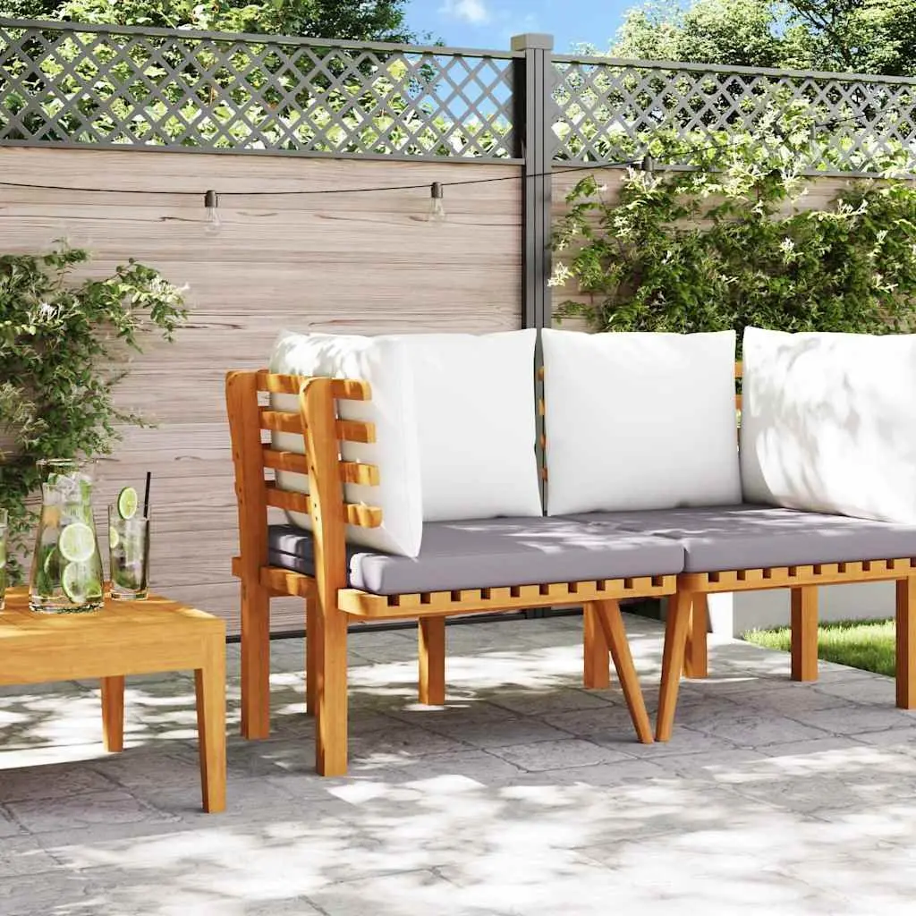 Outdoor Sectional Seating Unit Brown Garden Corner Sofa with Cushions