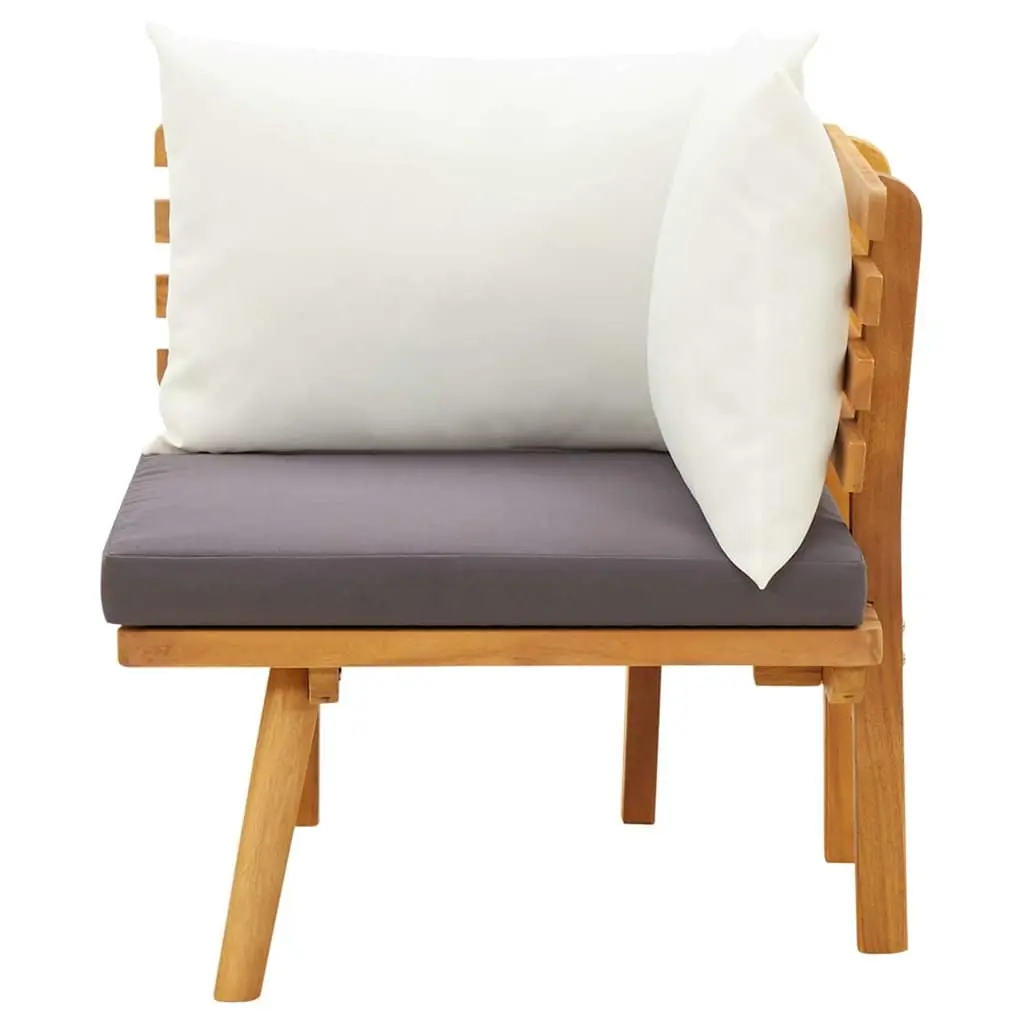 Outdoor Sectional Seating Unit Brown Garden Corner Sofa with Cushions