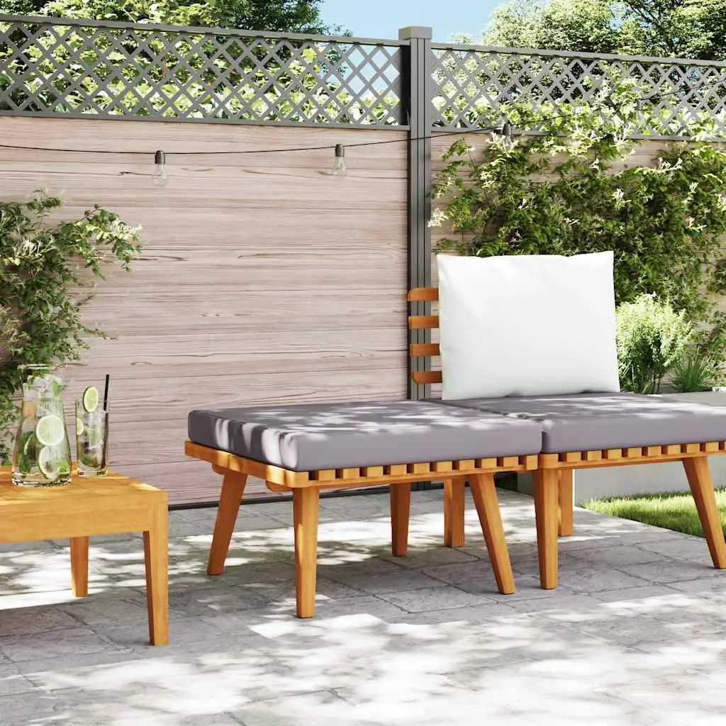 Outdoor Footstool for Garden Patio 60 x 60 x 29 cm Brown Acacia Wood
