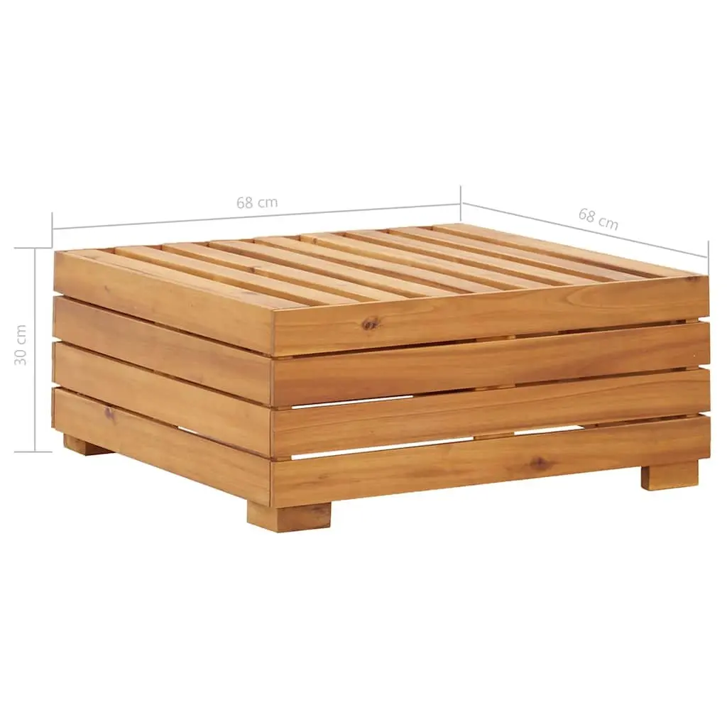 Outdoor Sectional Footrest with Cushion Solid Wood Brown Garden Seating Unit