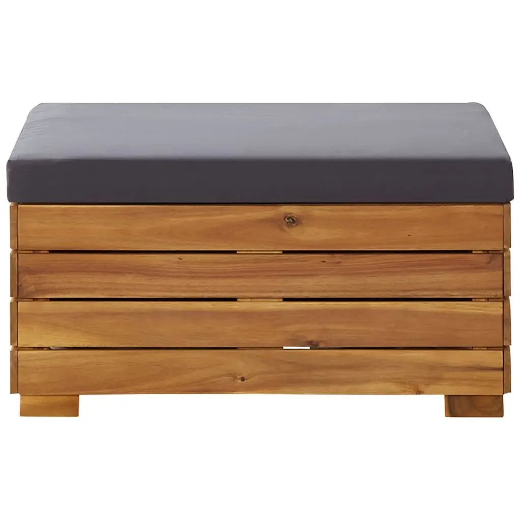 Outdoor Footrest with Cushion Modular Solid Wood Garden Size