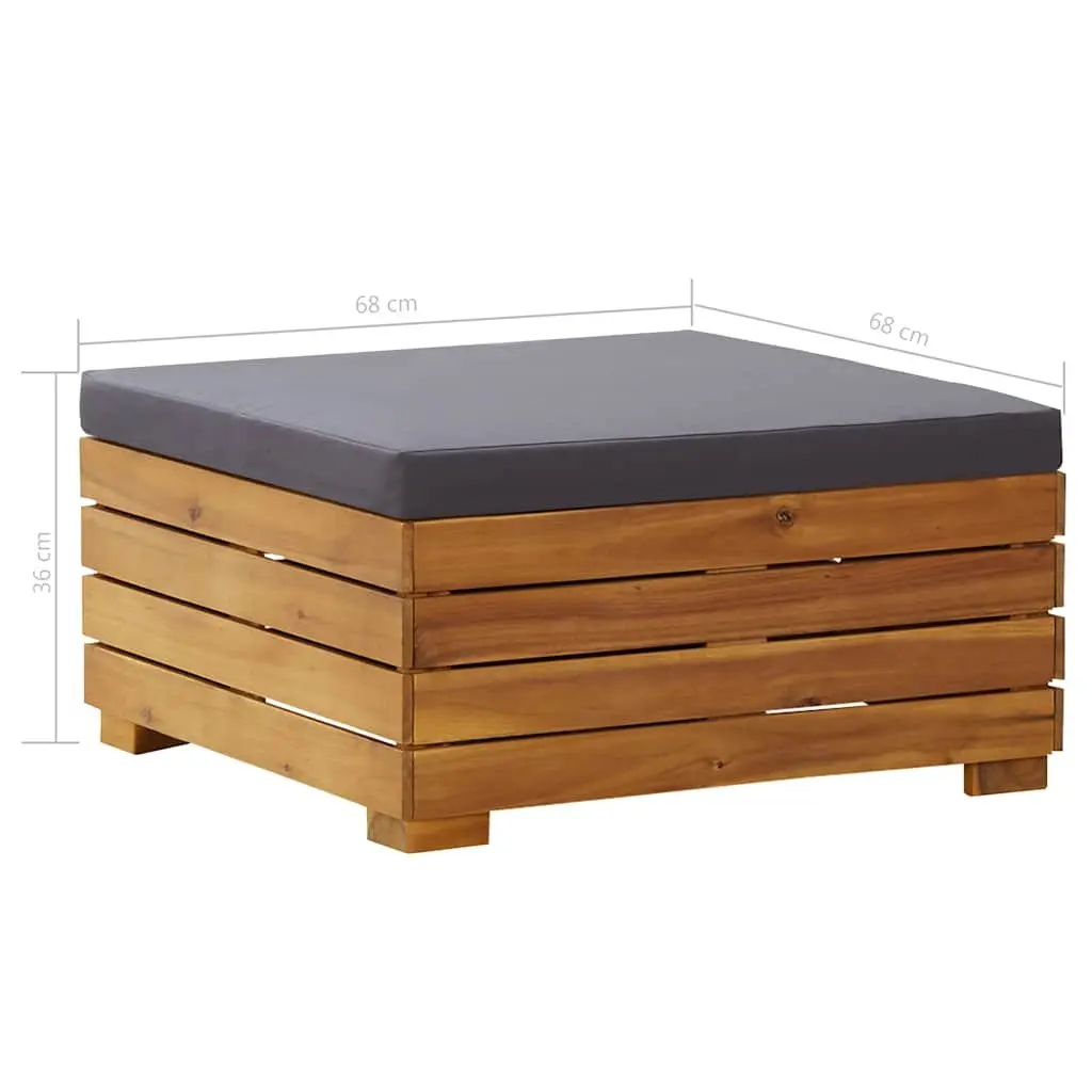 Outdoor Footrest with Cushion Modular Solid Wood Garden Size