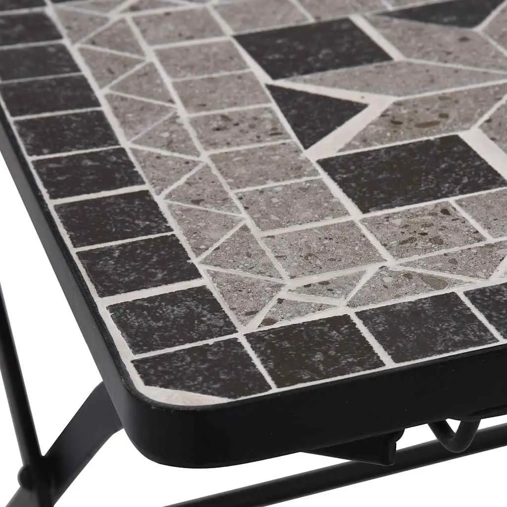 Mosaic Outdoor Bistro Chairs Set of 2 Grey Garden Patio Seating Furniture