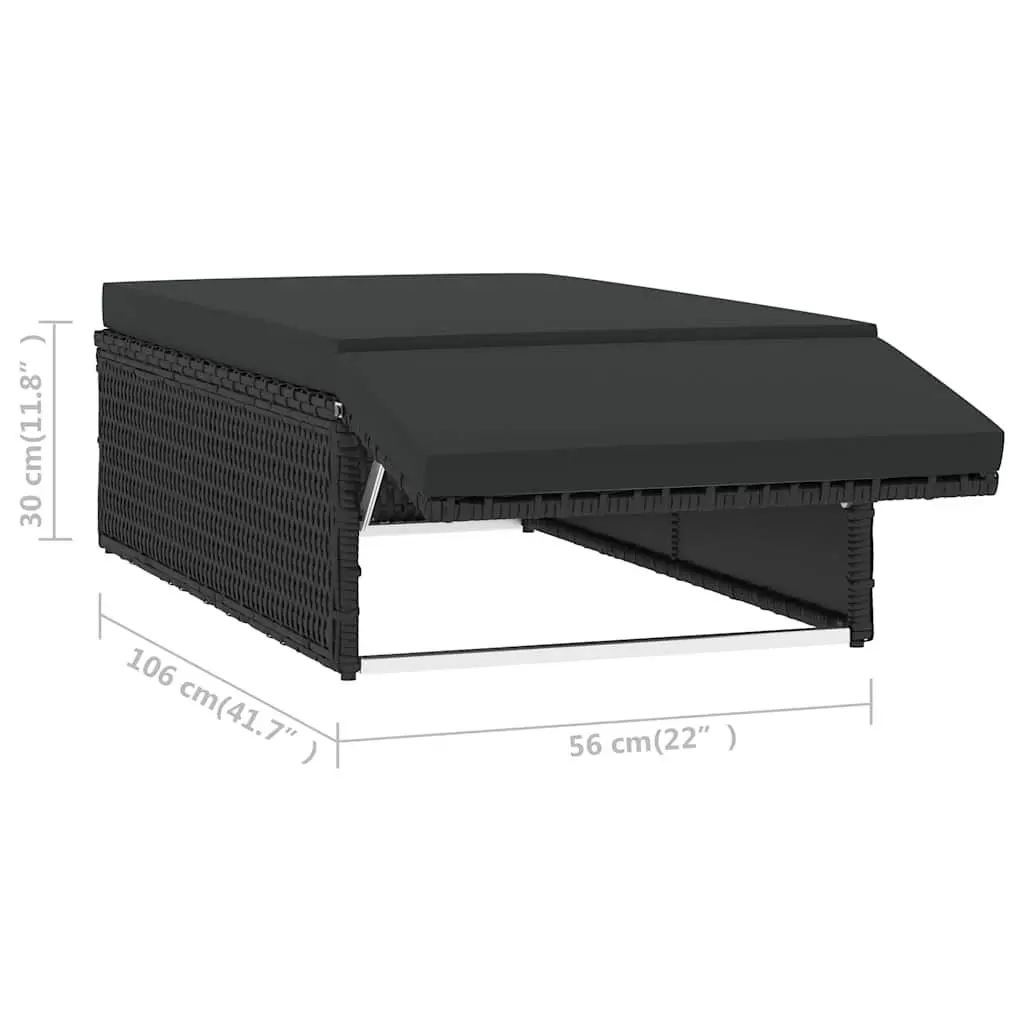 2 Piece Garden Lounge Set Outdoor Patio Sofa Stool with Cushions