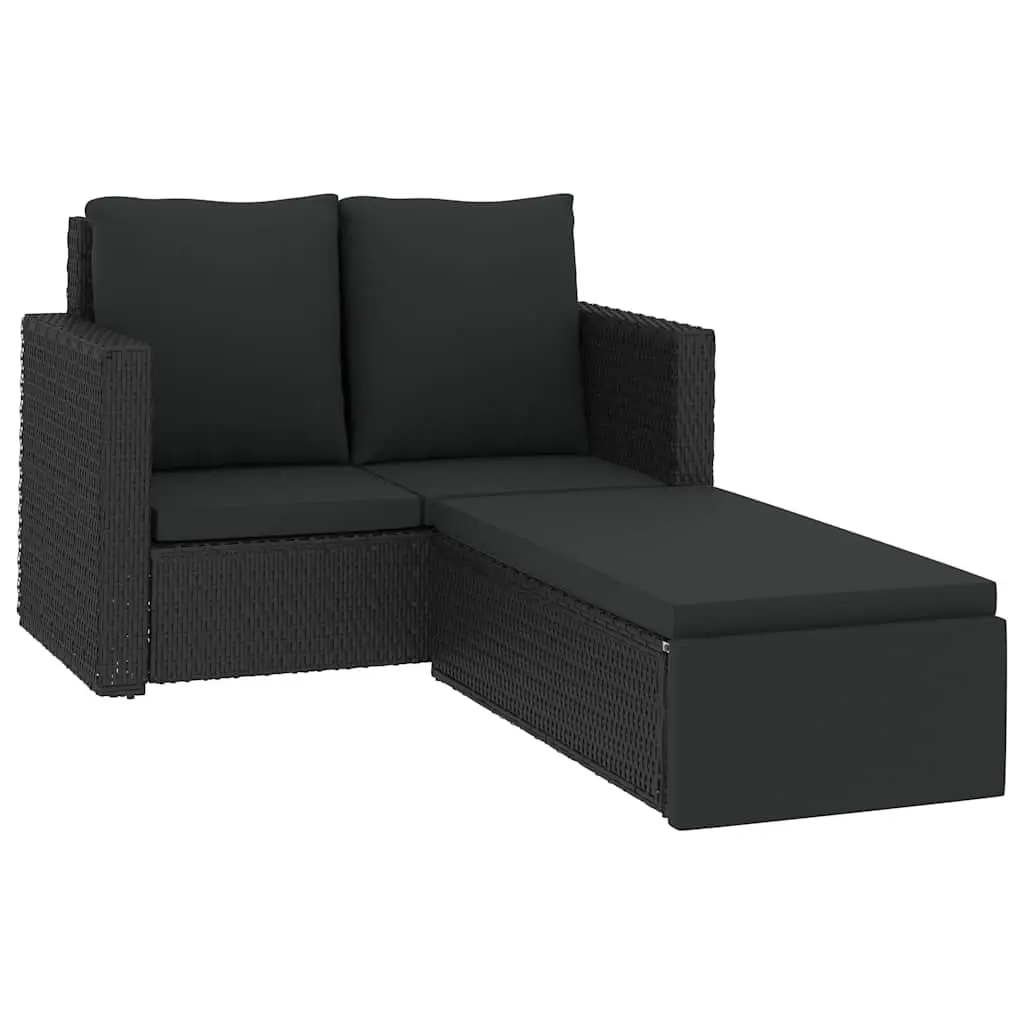 2 Piece Garden Lounge Set Outdoor Patio Sofa Stool with Cushions
