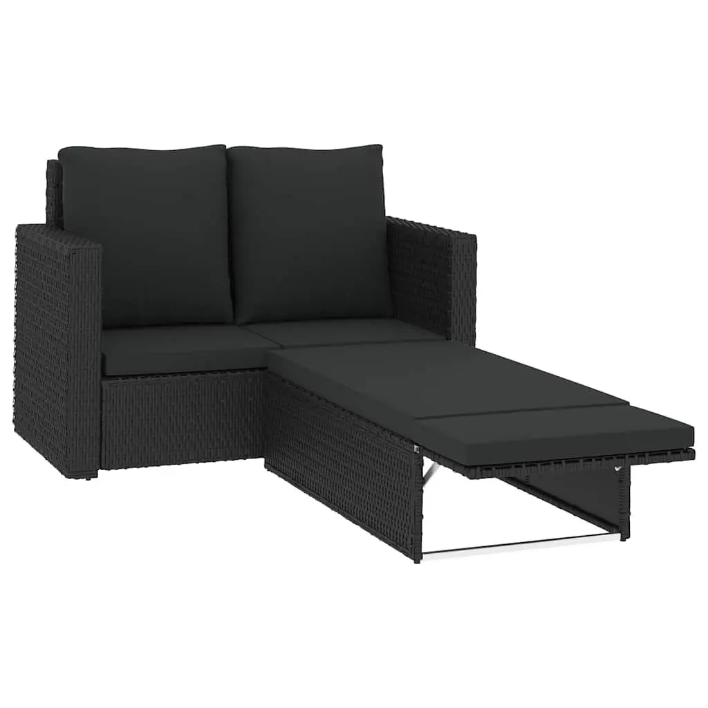 2 Piece Garden Lounge Set Outdoor Patio Sofa Stool with Cushions
