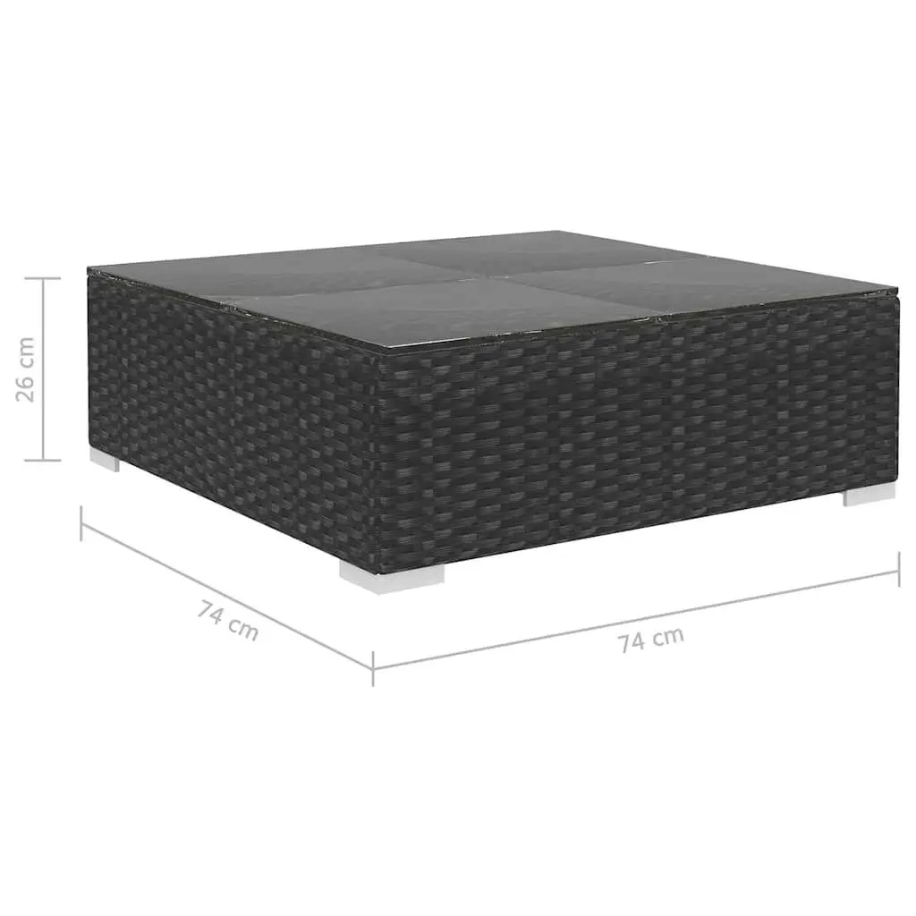 5 Piece Garden Lounge Set Outdoor Patio Sofa with Cushions Poly Rattan Black