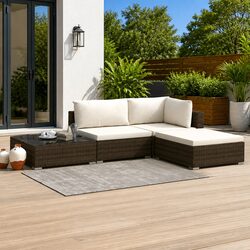 4 Piece Modular Garden Lounge Set with Cushions