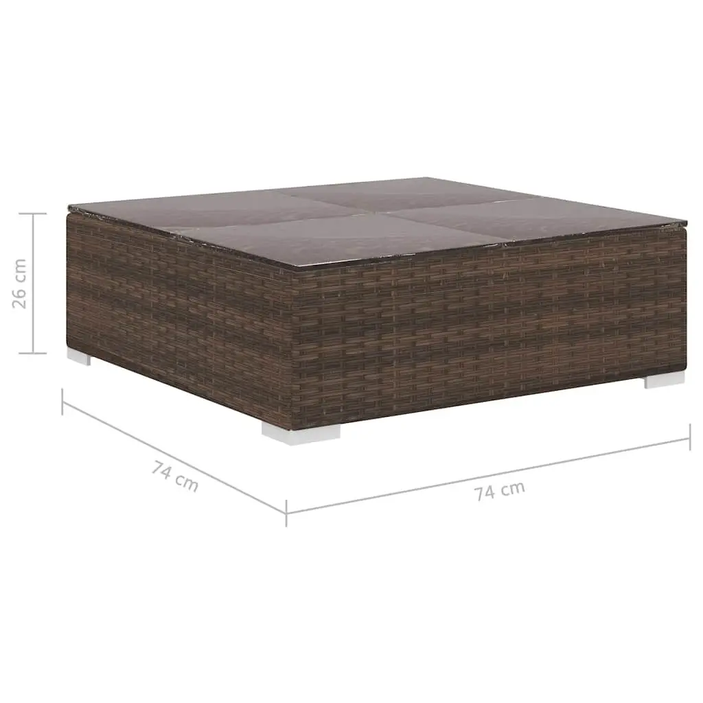 Outdoor Garden Lounge Set for Patio 4 Piece with Cushions Brown PE Rattan