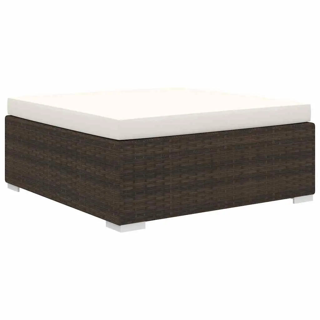 Outdoor Garden Lounge Set for Patio 4 Piece with Cushions Brown PE Rattan