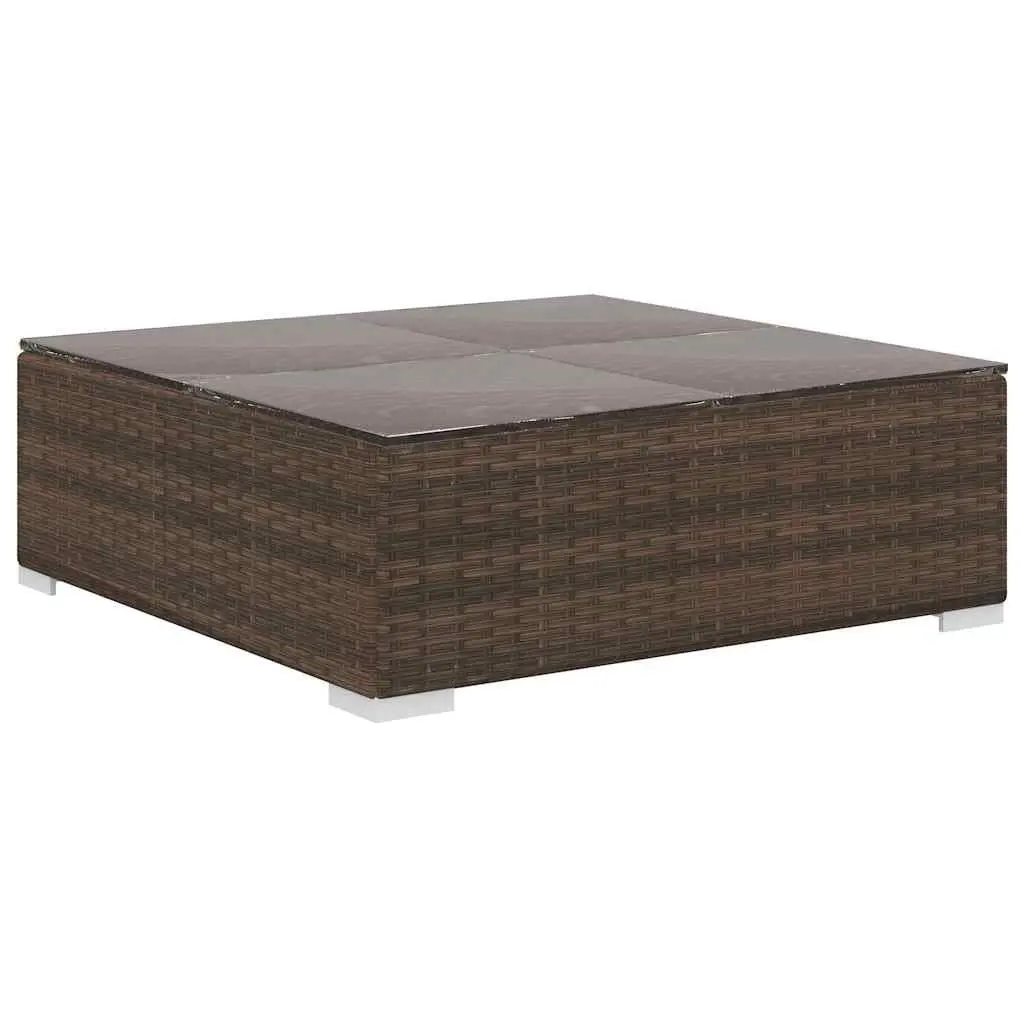 Outdoor Garden Lounge Set for Patio 4 Piece with Cushions Brown PE Rattan