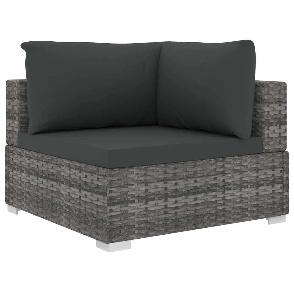 Grey Rattan Outdoor Lounge Sofa Set 4 Piece with Removable Cushions for Patio and Garden Use