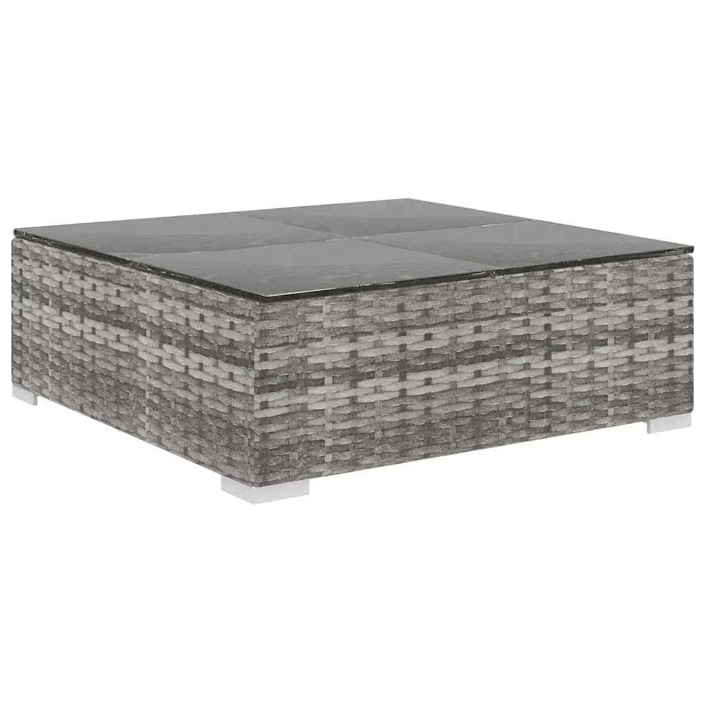 Grey Rattan Outdoor Lounge Sofa Set 4 Piece with Removable Cushions for Patio and Garden Use