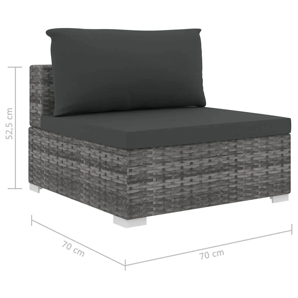 Grey Rattan Outdoor Lounge Sofa Set 4 Piece with Removable Cushions for Patio and Garden Use