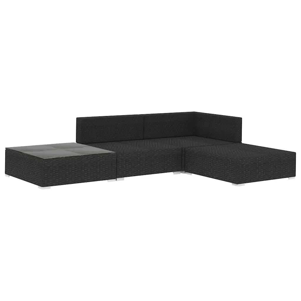 4 Piece Outdoor Lounge Set with Cushions Weather Resistant Rattan Patio