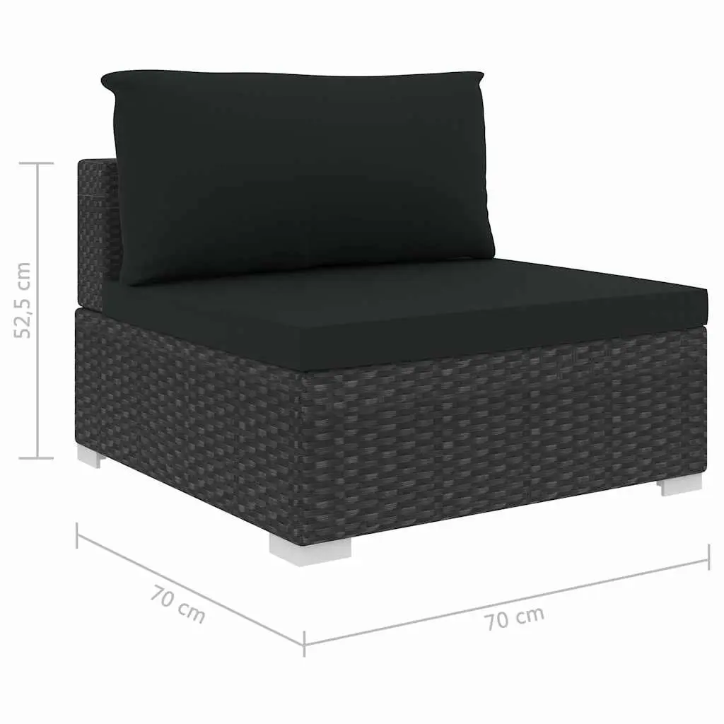 4 Piece Outdoor Lounge Set with Cushions Weather Resistant Rattan Patio