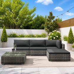 Specifications of 5 Piece Grey Outdoor Rattan Sofa Set
