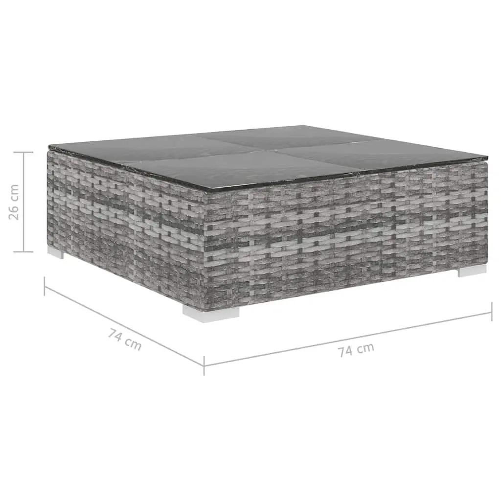 5 Piece Grey Outdoor Rattan Sofa Set