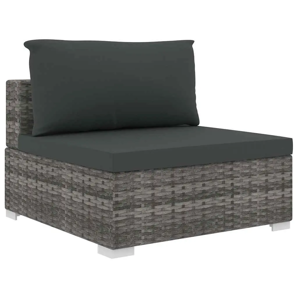 5 Piece Grey Outdoor Rattan Sofa Set