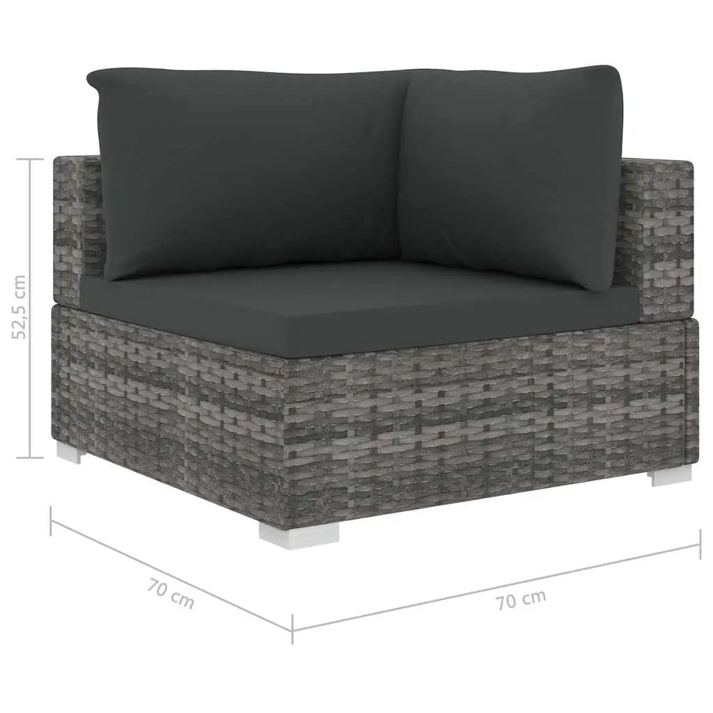 5 Piece Grey Outdoor Rattan Sofa Set
