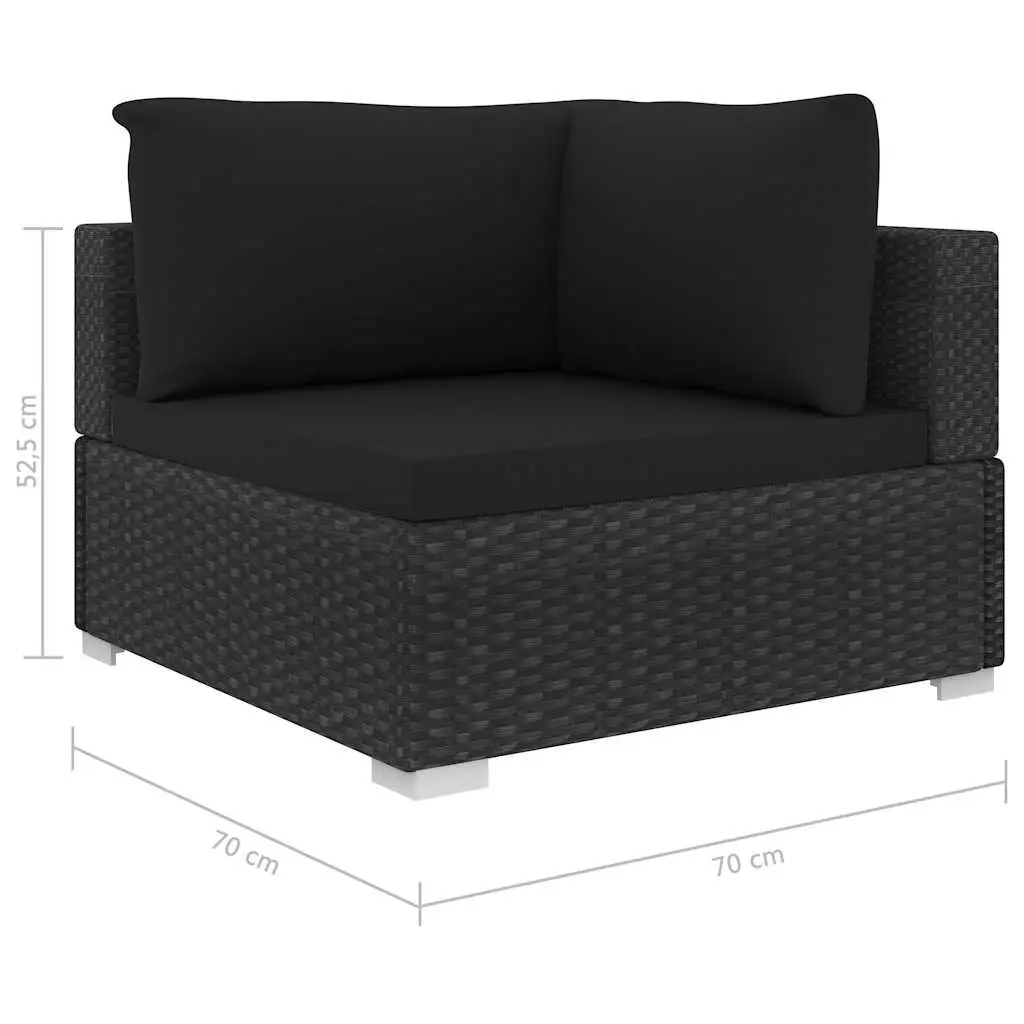 5 Piece Outdoor Garden Lounge Set with Cushions Poly Rattan Patio Furniture