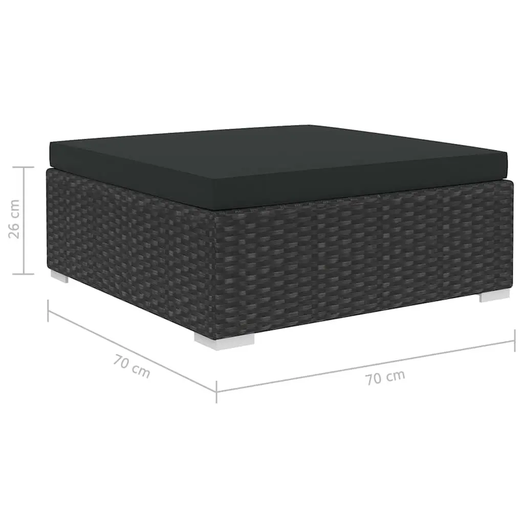 5 Piece Outdoor Garden Lounge Set with Cushions Poly Rattan Patio Furniture