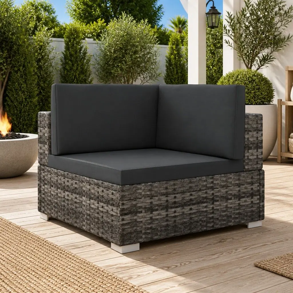 Outdoor Sectional Corner Chair for Garden Grey