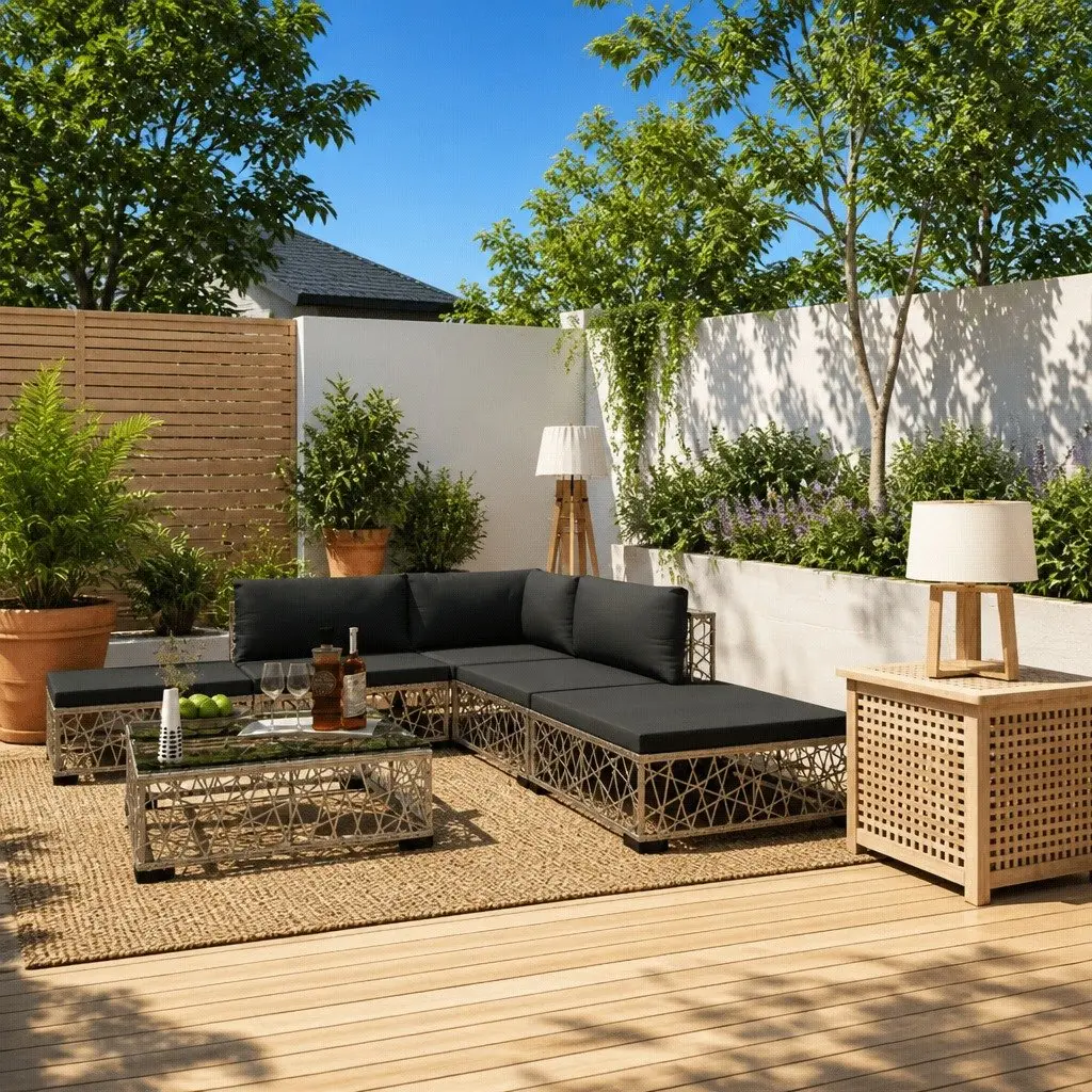 6 Piece Grey Garden Lounge Set