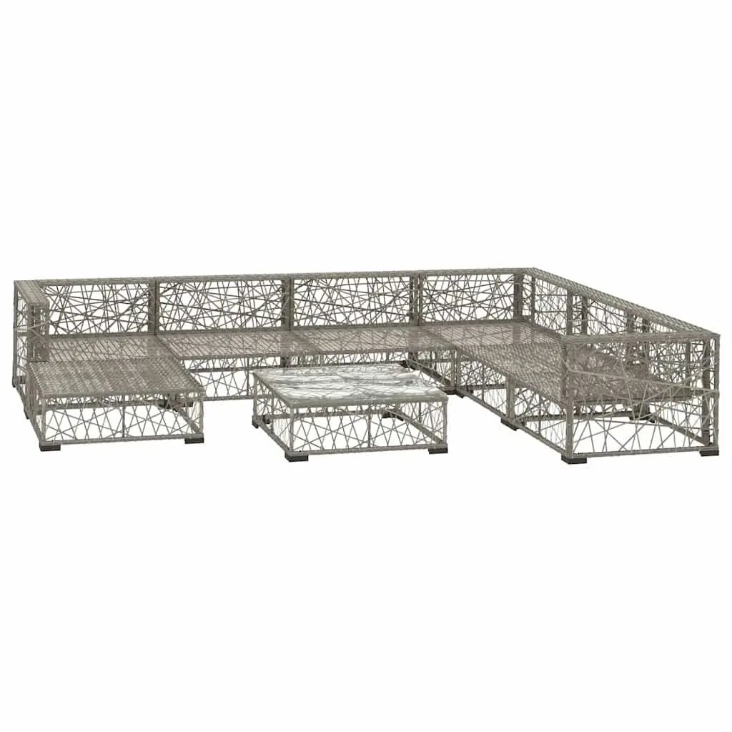 Garden Lounge Set 8 Piece Outdoor Sofa Poly Rattan Grey Patio Furniture