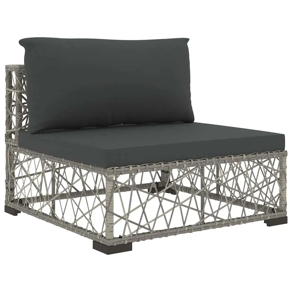 Garden Lounge Set 8 Piece Outdoor Sofa Poly Rattan Grey Patio Furniture