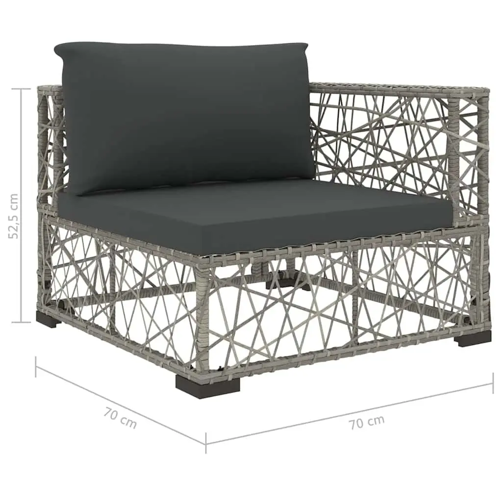 Garden Lounge Set 8 Piece Outdoor Sofa Poly Rattan Grey Patio Furniture