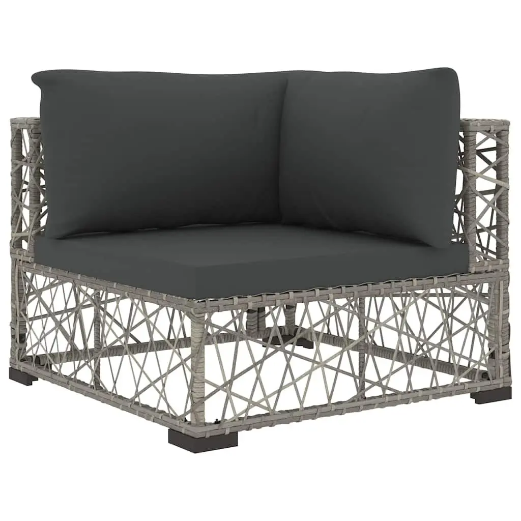 Garden Lounge Set 6 Piece Outdoor Rattan Sofa Patio Furniture with Cushions Grey