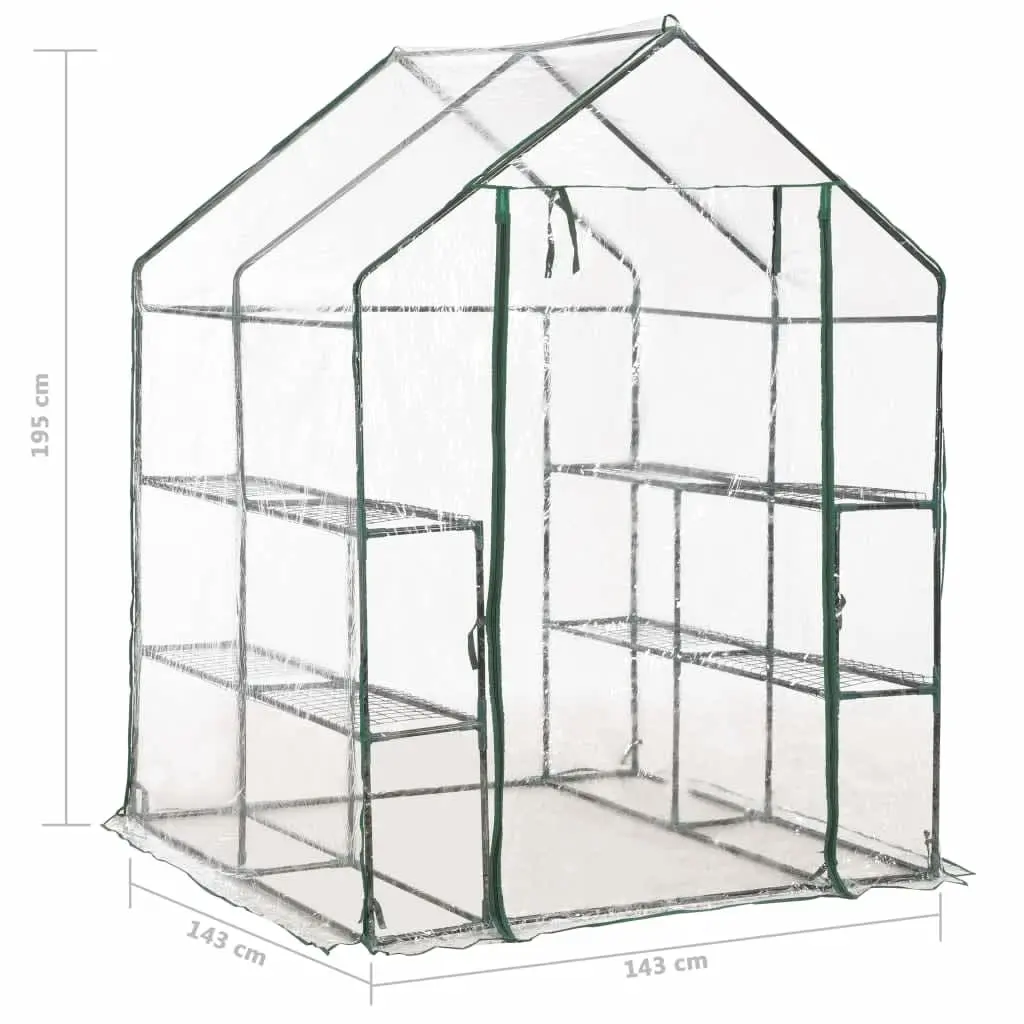 Greenhouse with 8 Shelves Transparent PVC Plant Growing Garden Gardening Storage
