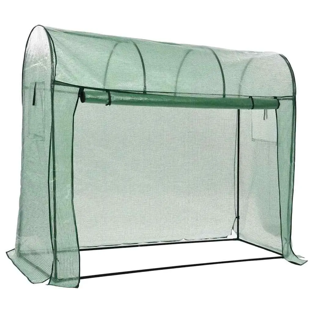 Greenhouse for Garden 200 x 80 x 170 cm with Zippered Door and Powder-coated Steel Frame