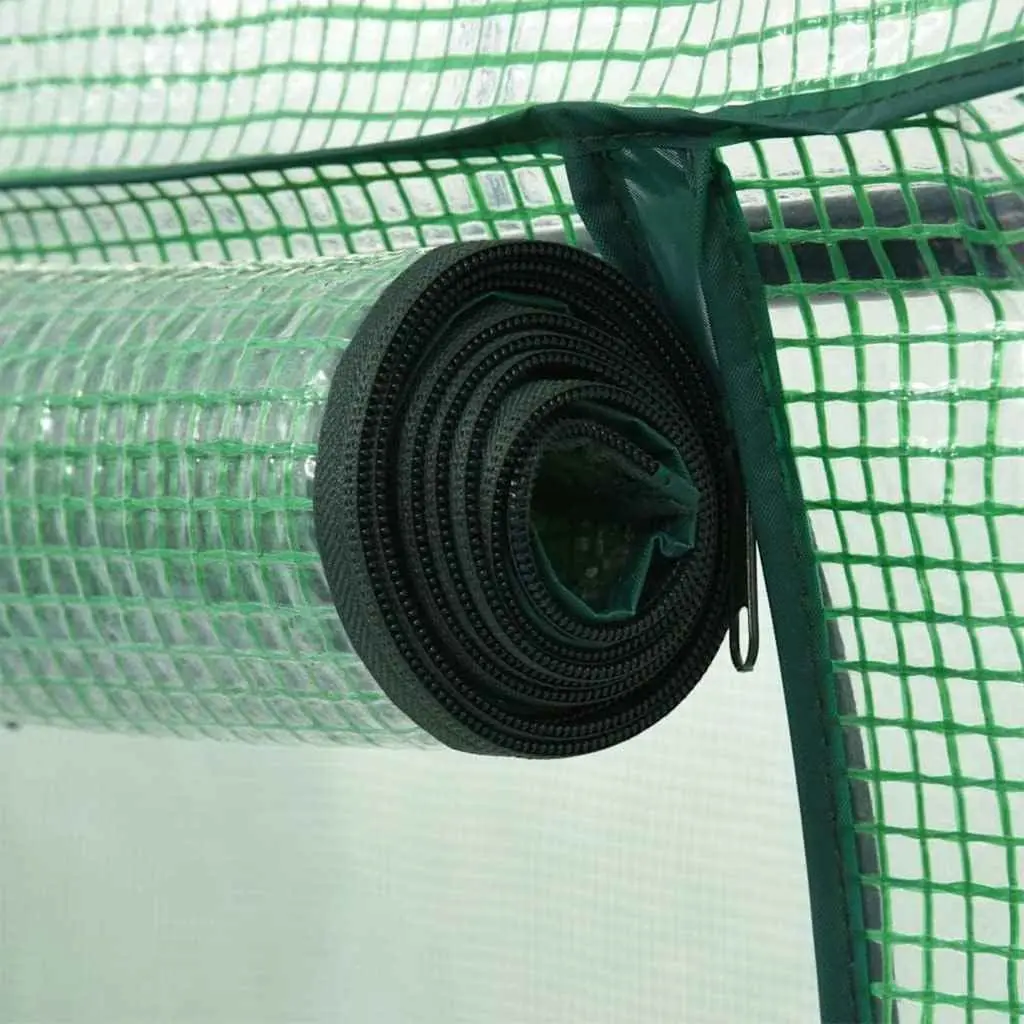 Greenhouse for Garden 200 x 80 x 170 cm with Zippered Door and Powder-coated Steel Frame
