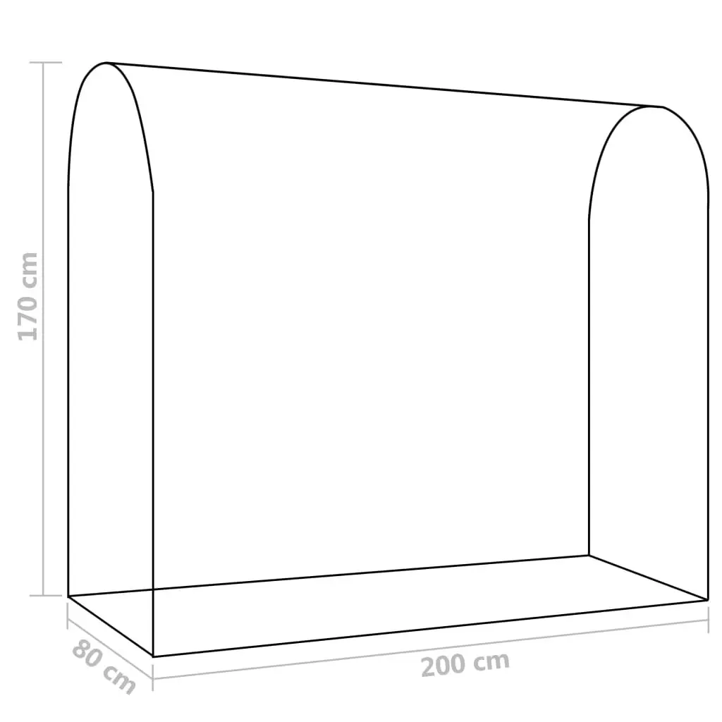 Greenhouse for Garden 200 x 80 x 170 cm with Zippered Door and Powder-coated Steel Frame