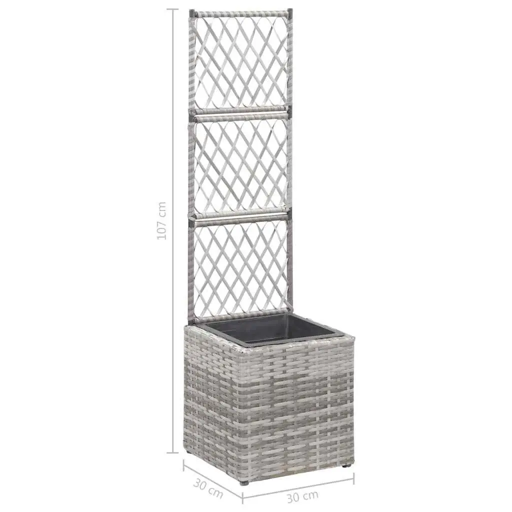 30x30x107 cm Raised Bed Planter with Trellis Support and Pot
