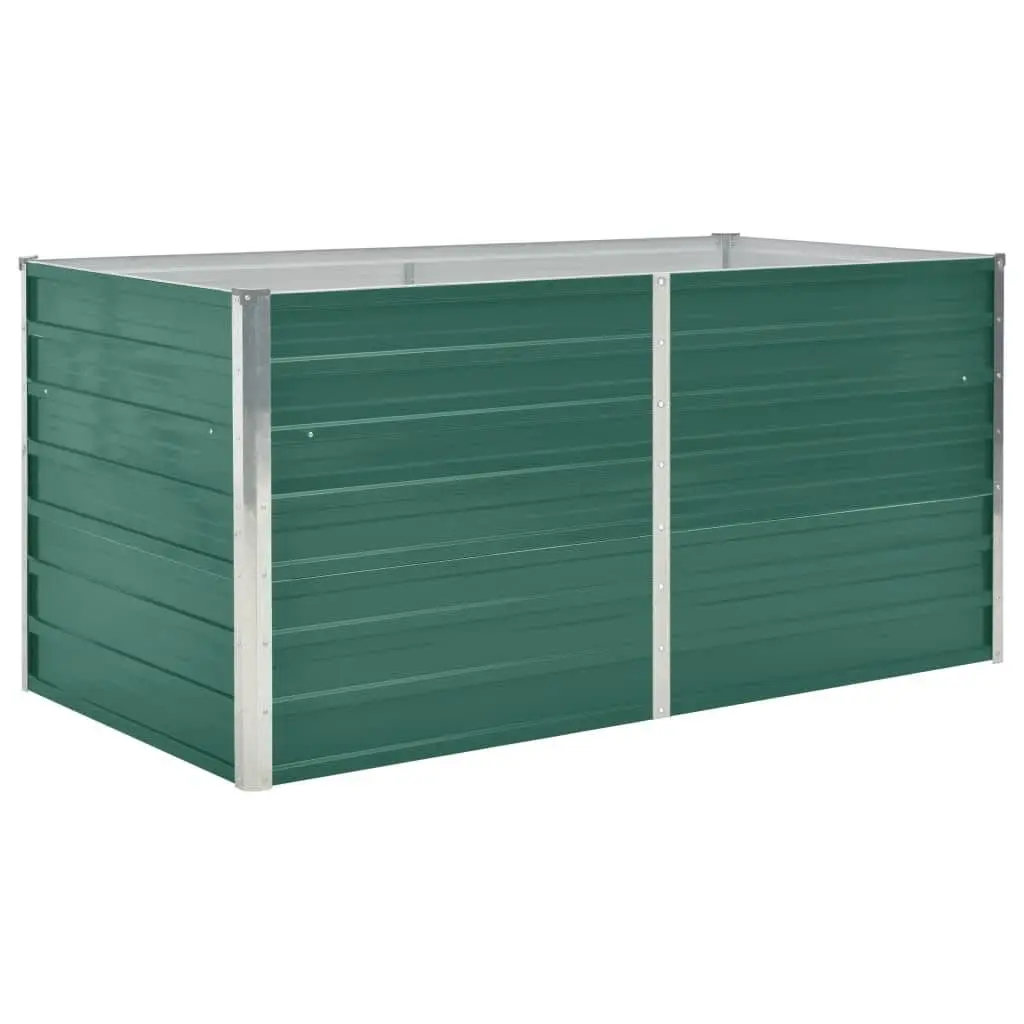 Raised Garden Bed for Outdoor Use 160x80x77cm Galvanised Steel Green Planter Box