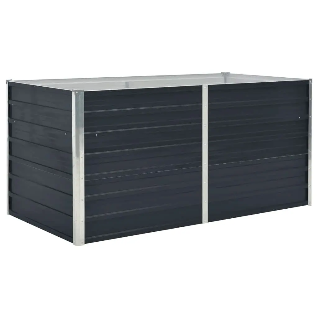 Raised Garden Bed 160x80x45 cm Anthracite Rectangular Planter Steel Construction
