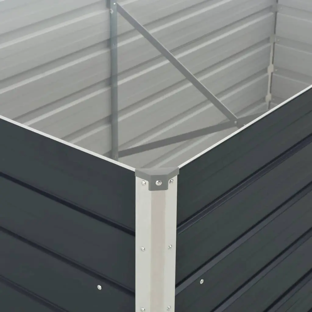 Raised Garden Bed 160x80x45 cm Anthracite Rectangular Planter Steel Construction
