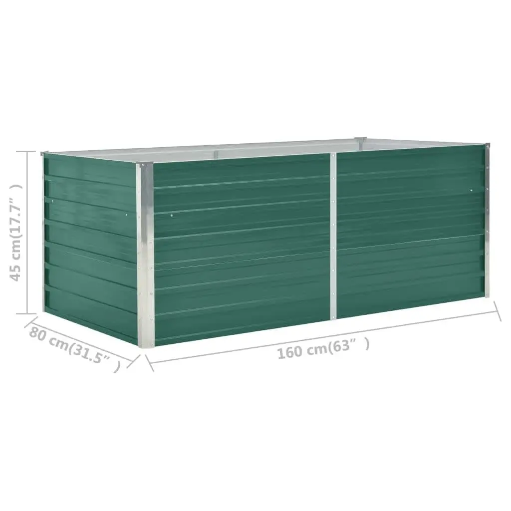 Raised Garden Bed for Outdoor Use 160x80x45 cm Galvanised Steel Rectangular Planter