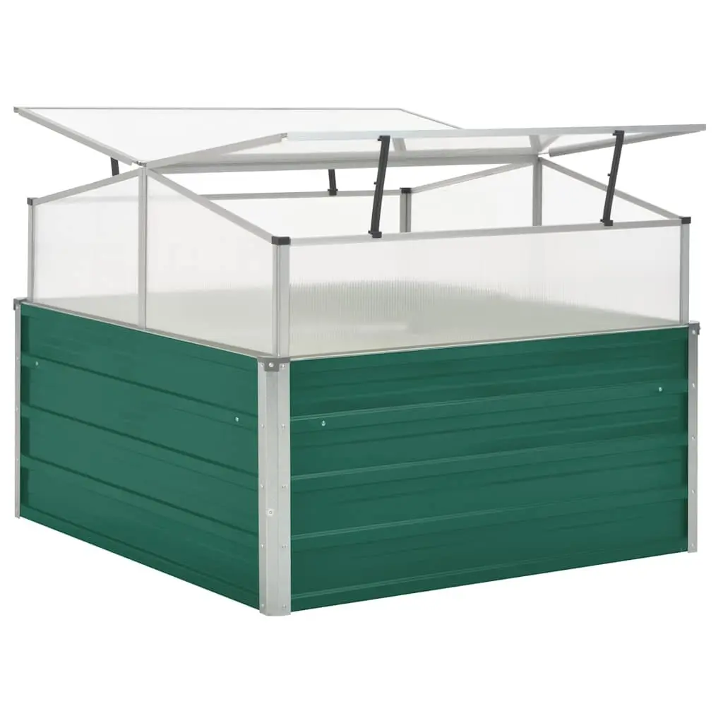 Greenhouse Green 100x100x77 cm Garden PC Board Galvanised Steel Plant Shelter