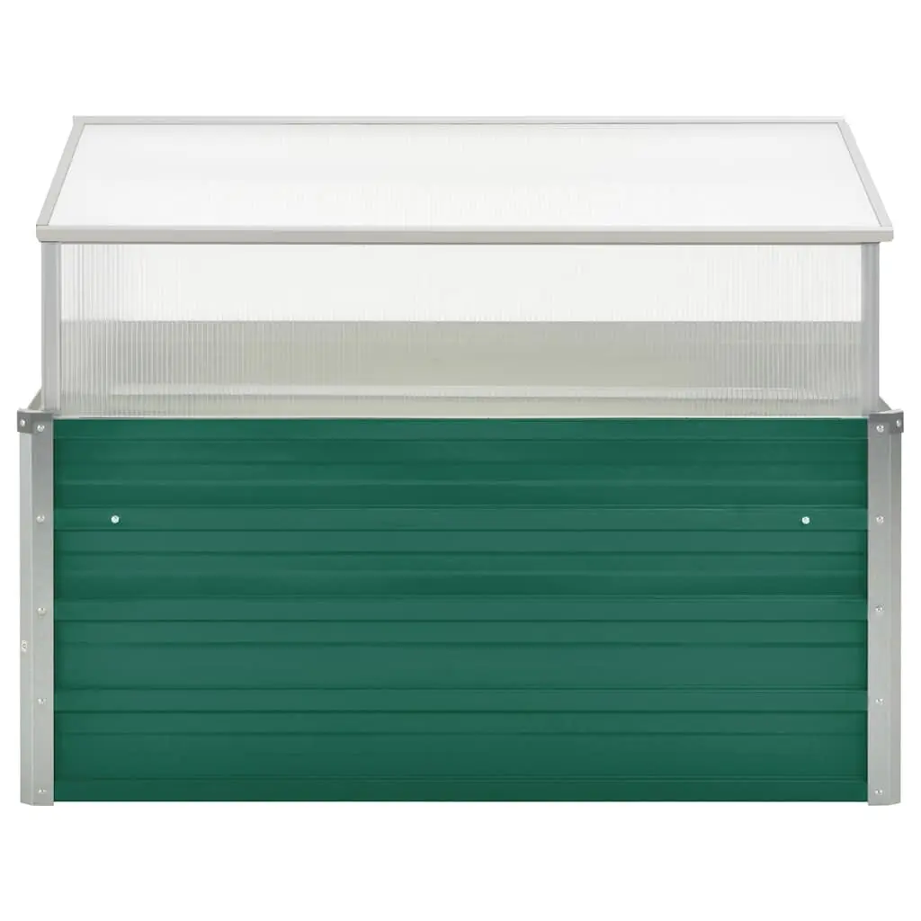 Greenhouse Green 100x100x77 cm Garden PC Board Galvanised Steel Plant Shelter