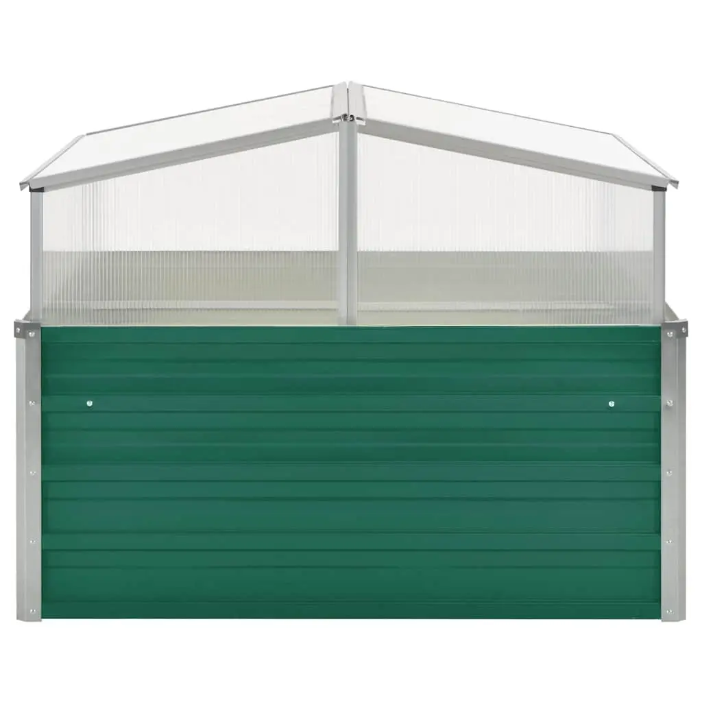 Greenhouse Green 100x100x77 cm Garden PC Board Galvanised Steel Plant Shelter