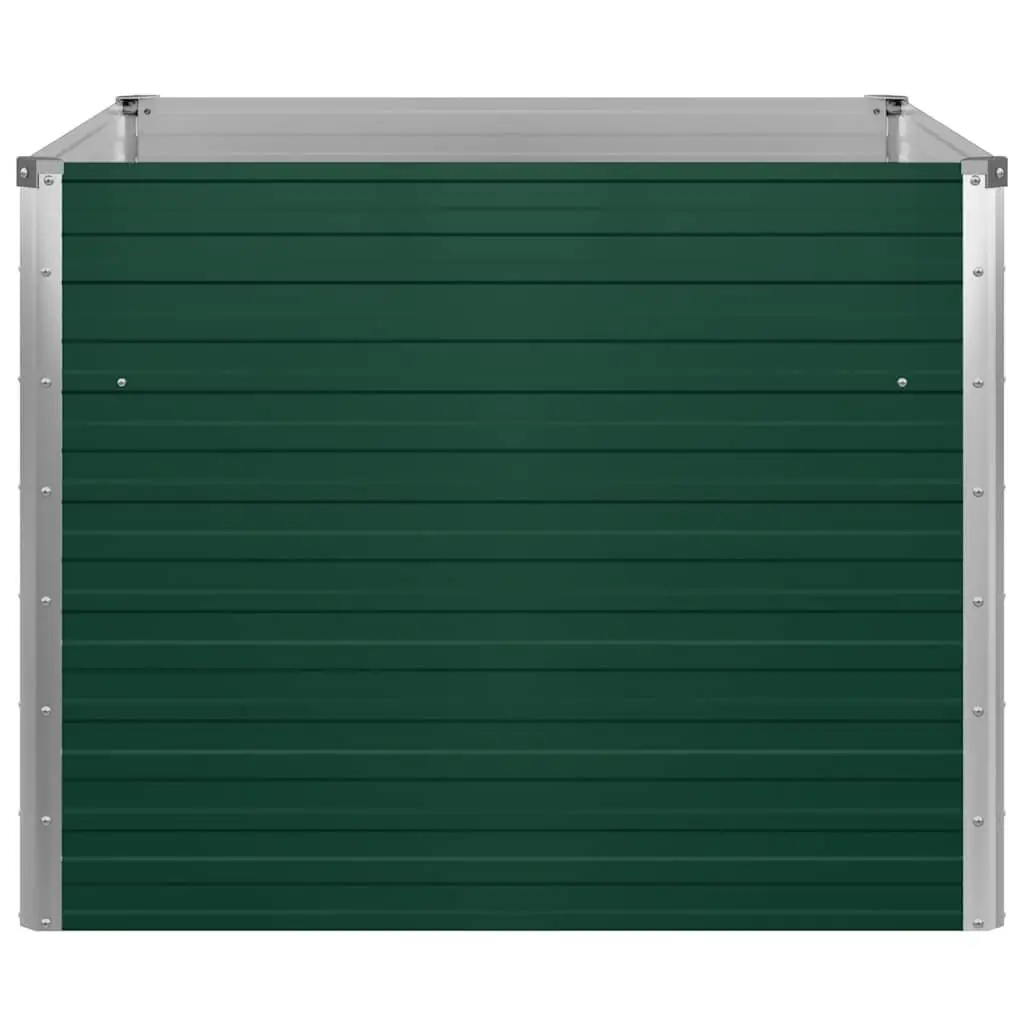Raised Garden Bed for Planting 100x100x77 cm Galvanised Steel Green Open Bottom