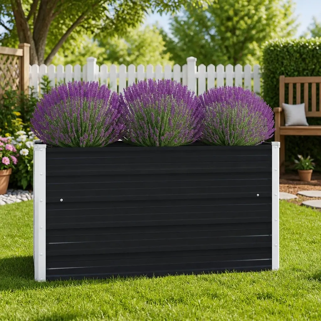 Raised Garden Bed Outdoor Gardening Container 100x100x45 cm Square Planter Box